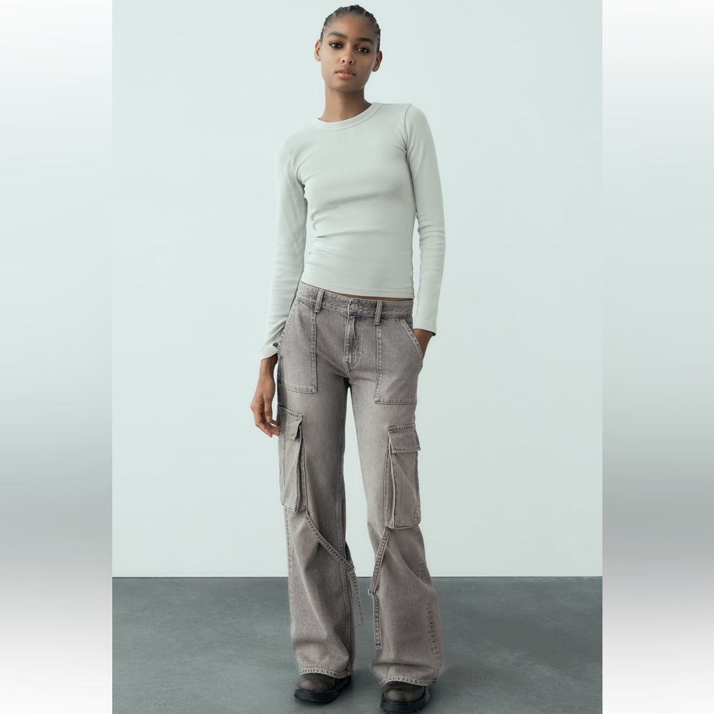 ZARA MID-RISE TRE CARGO JEANS 8197/237 310/015